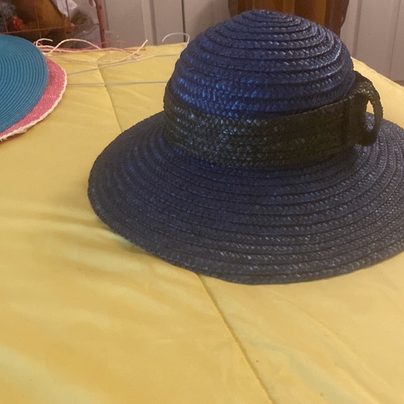 Navy blue and black straw hat very stylish main image 7